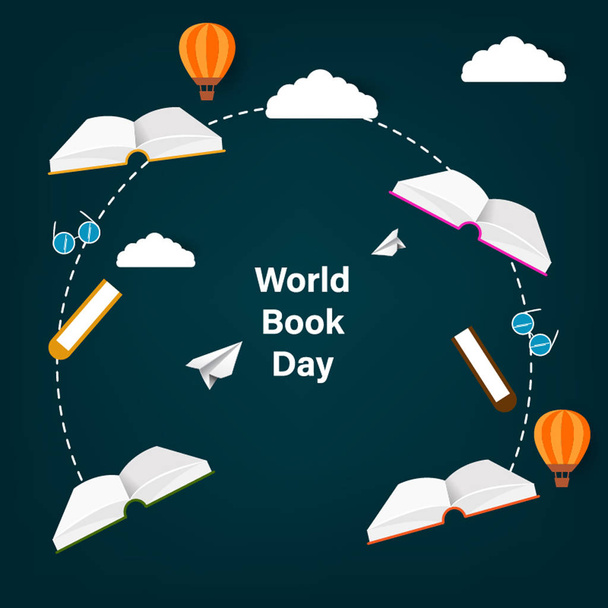 Imprimir Día Mundial del Libro Fondo de ilustración
 - Vector, imagen