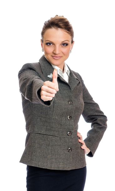 Businesswoman With Thumb Up - Zdjęcie, obraz