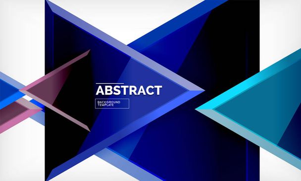 Tech futuristische geometrische 3D-vormen, minimale abstract achtergrond - Vector, afbeelding