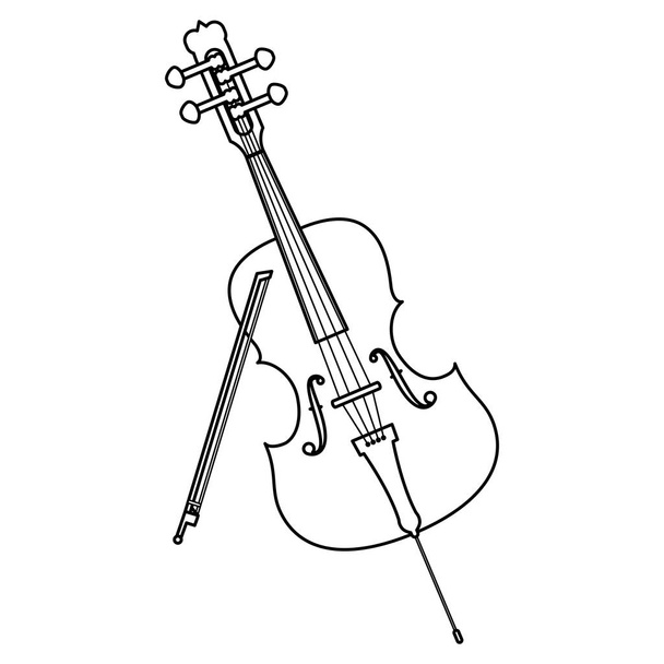 fiddle instrument musical icon - Vector, Image