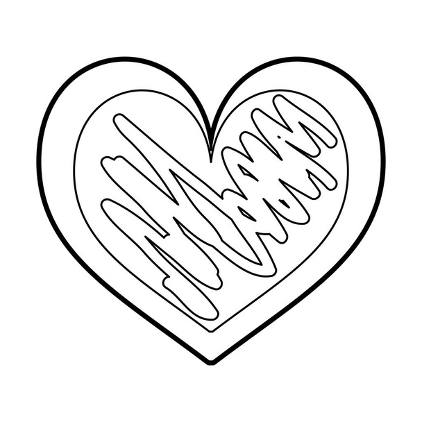 ručně kreslenou srdce lásky romance vášeň - Vektor, obrázek