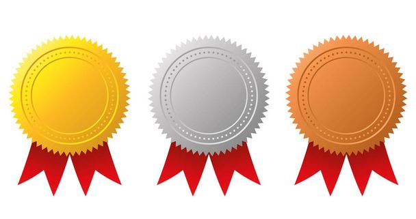 Award medals-gold, silver and bronze. Gold seal. Vector - Vector, Image