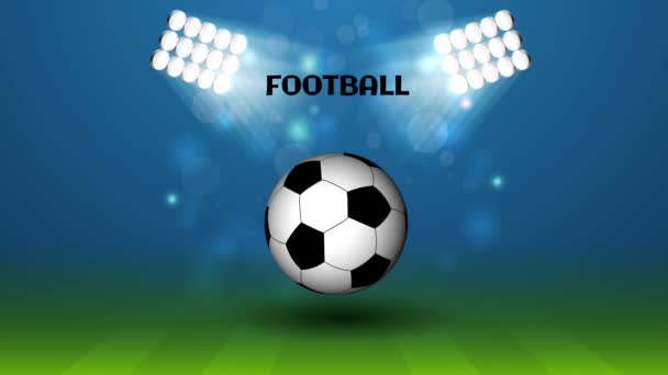 Ποδόσφαιρο Ποδόσφαιρο 3d μπάλα στο γήπεδο με ανάλυση 4 k - Πλάνα, βίντεο