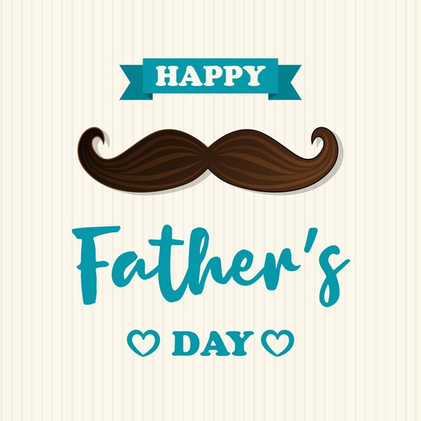 Happy Father's Day - funny background with mustache and greeting. Vector. - Διάνυσμα, εικόνα