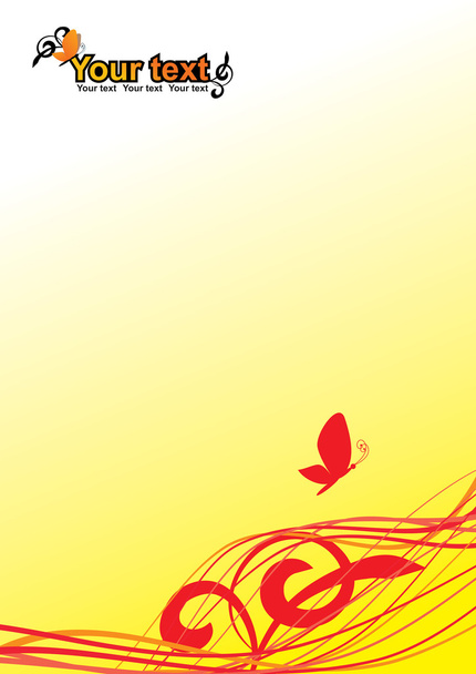 flower background with butterflie - Vector, Image