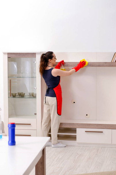 Young beautiful woman cleaning apartment - Foto, immagini