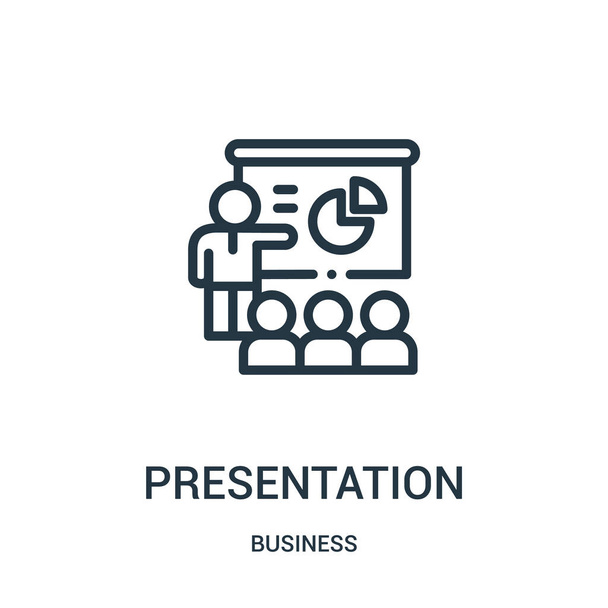 presentation icon vector from business collection. Thin line presentation outline icon vector illustration. Linear symbol. - ベクター画像