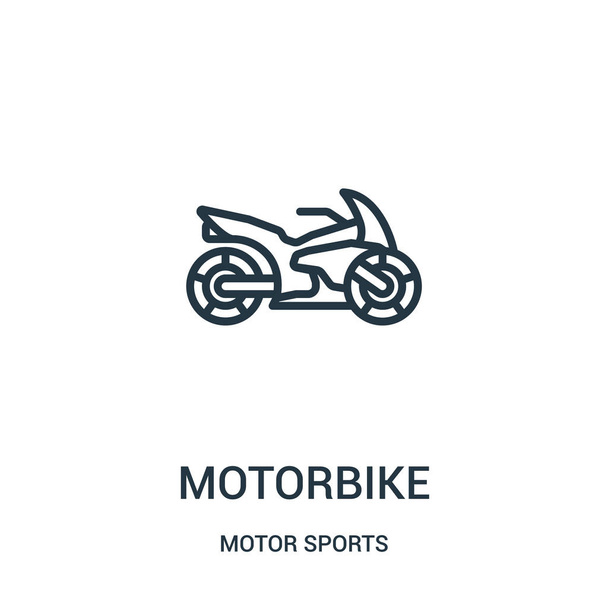 Motorrad-Ikone Vektor aus Motorsport-Sammlung. dünne Linie Motorrad umreißen Symbol Vektor Illustration. Lineares Symbol. - Vektor, Bild
