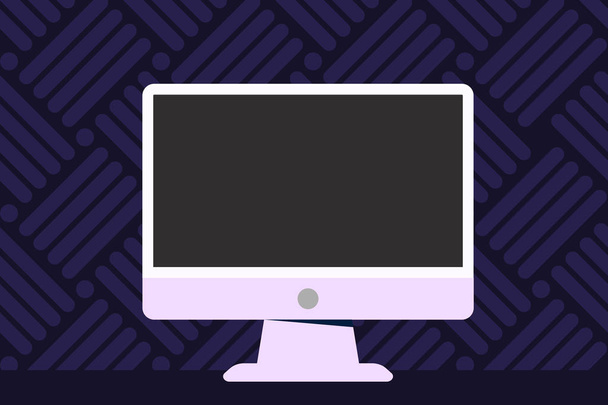 Ілюстрація порожнього монітора комп'ютерного кольору, встановленого на підставці. Порожній простір ПК Барвистий екран Окремо стоїть на столі. Креативна ідея для презентації та звіту
. - Вектор, зображення