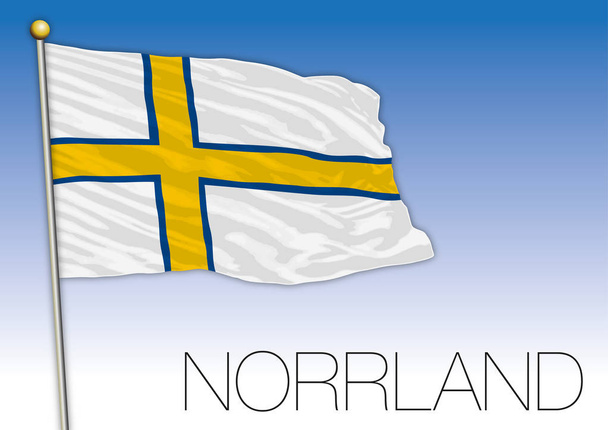 Bandeira regional de Norrland, Suécia, ilustração vetorial
 - Vetor, Imagem