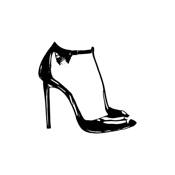 Vector woman feet in high heels icon illustration. Foot symbol on white background - Vector, Image