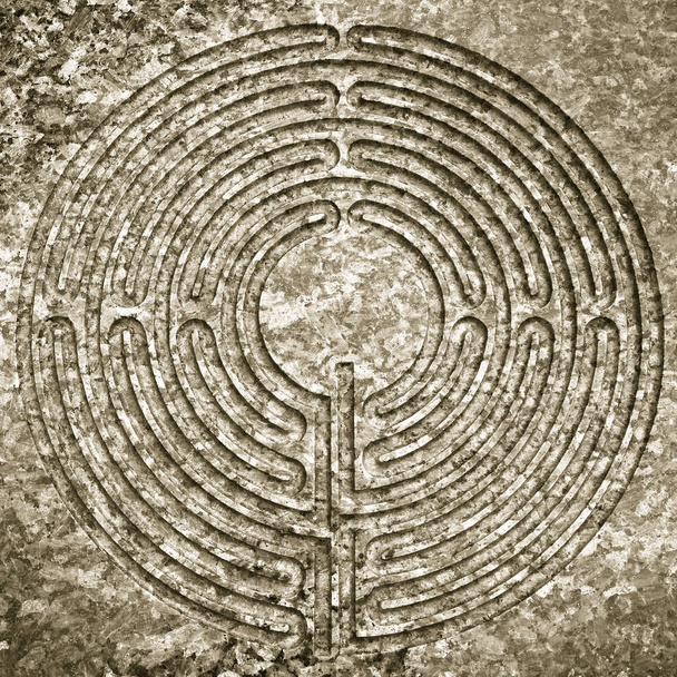 Labyrinth in Stein gemeißelt - Konzeptbild - Foto, Bild