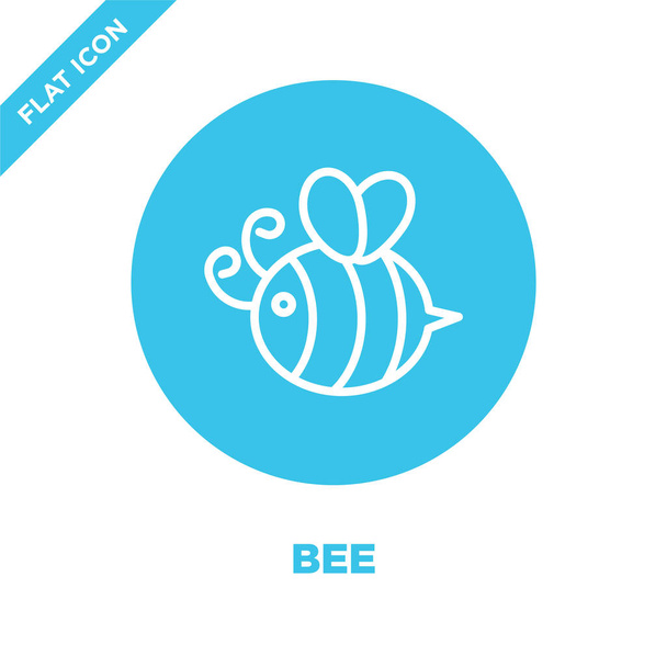 季節のコレクションから蜂のアイコン ベクトルです。細い線蜂概要アイコン ベクトル イラスト。Web およびモバイル アプリ、ロゴ、印刷媒体に使用する線形記号. - ベクター画像