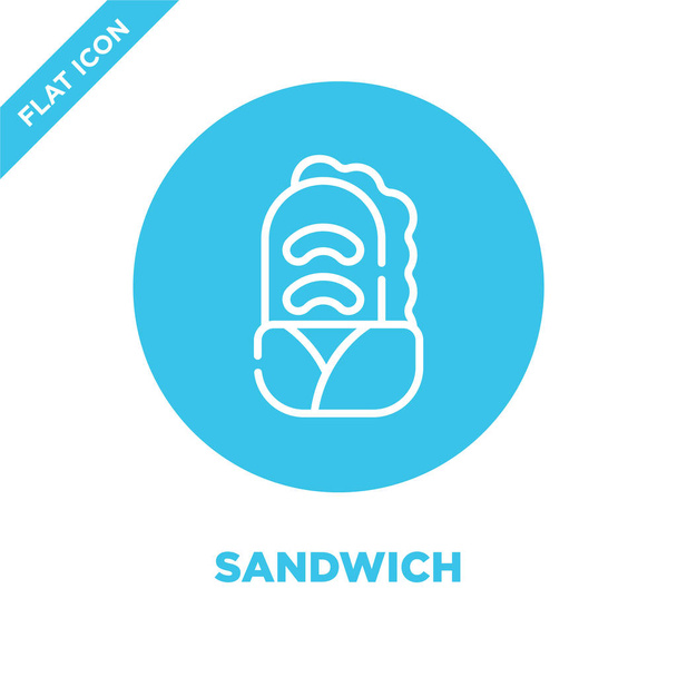 sandwich icon vector from take away collection. Thin line sandwich outline icon vector  illustration. Linear symbol for use on web and mobile apps, logo, print media. - Vector, Image
