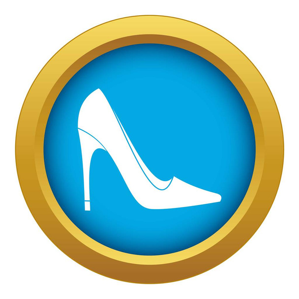 High heel shoe icon blue vector isolated - Vektör, Görsel