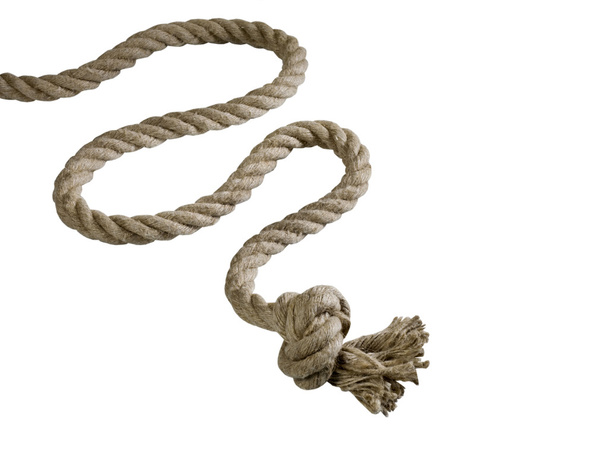 Натуральная веревка на белом фоне
 - Фото, изображение