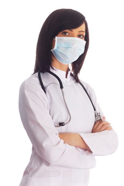 Médico femenino aislado en el blanco
 - Foto, Imagen