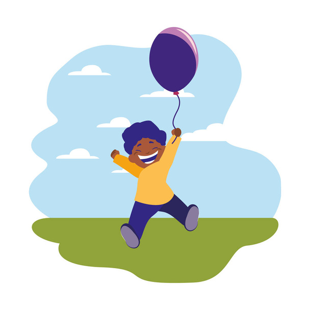 happy boy holding balloon - Vector, Image