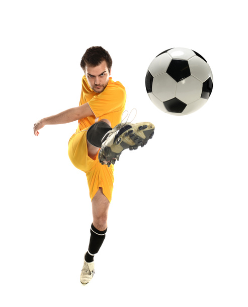 Soccer Player kicking the ball - Zdjęcie, obraz