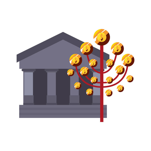 monedas de árbol de banco
 - Vector, imagen