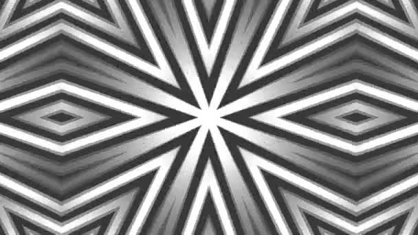 Caleidoscoop abstract 2d animatie zwart-wit - Video
