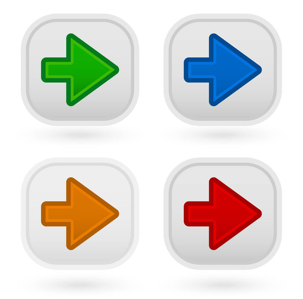 Arrow buttons in 4 colors - Foto, Imagem