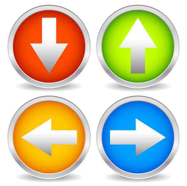 Arrow icons pointing up, down, left and right. Vector graphic - Foto, imagen