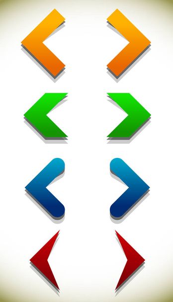 Set of colorful icons with arrows, arrowheads. editable vector. - Фото, зображення