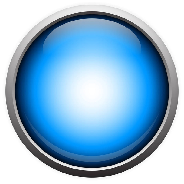 empty blue button on white - Foto, Bild