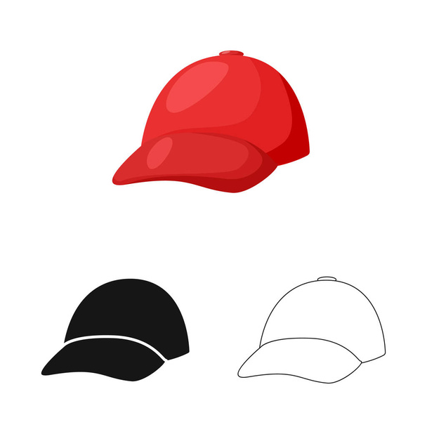 Vector illustration of clothing and cap symbol. Collection of clothing and beret stock vector illustration. - Vector, Imagen