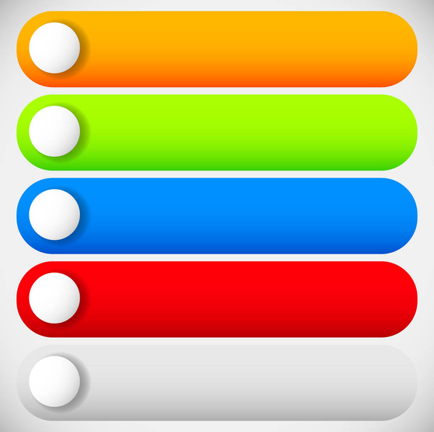 Empty long buttons with circles. 5 colors. - Photo, image