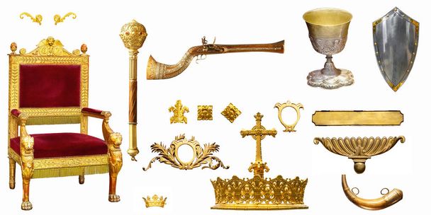 Altın izole royal, İmparatorluk iç unsurları - Fotoğraf, Görsel