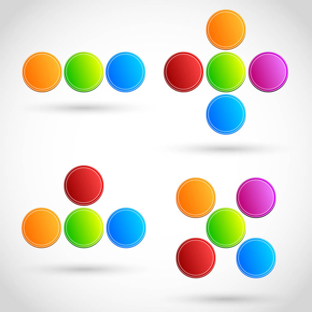 Colorful circles, dots. Circle vector elements. Bright design el - Foto, afbeelding