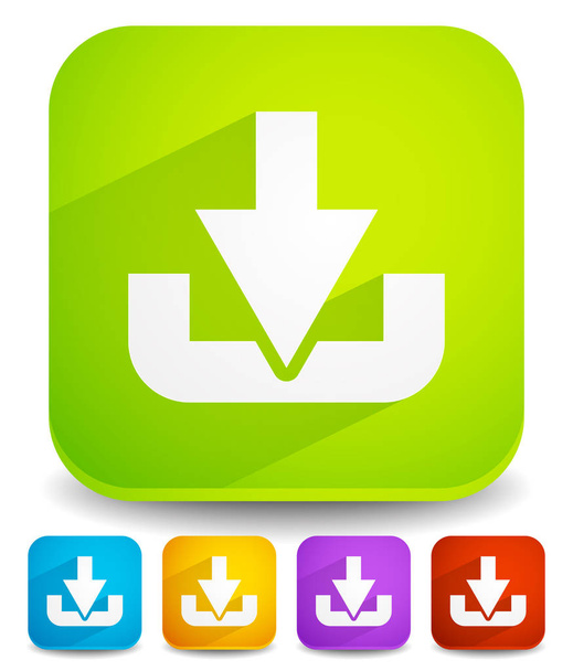 Download button or icon with arrow pointing to a hard drive.. Ep - Foto, afbeelding