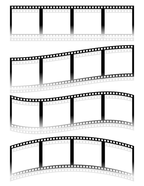 Black and white film strips, film tapes - Photo, Image
