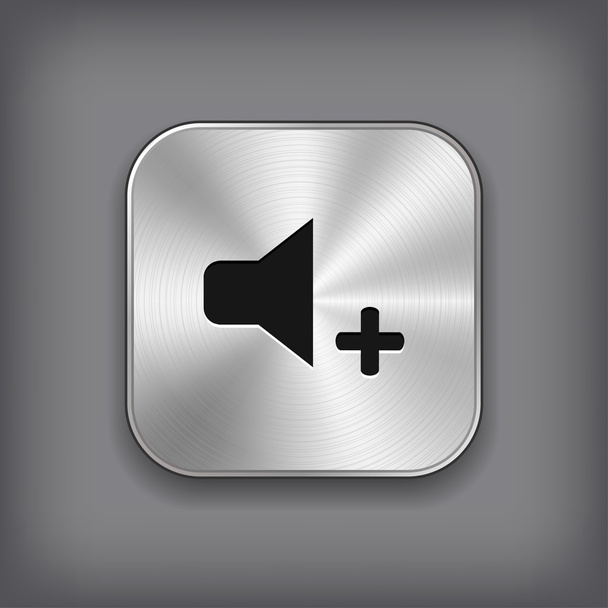 Speaker volume louder icon - vector metal app button - Vetor, Imagem