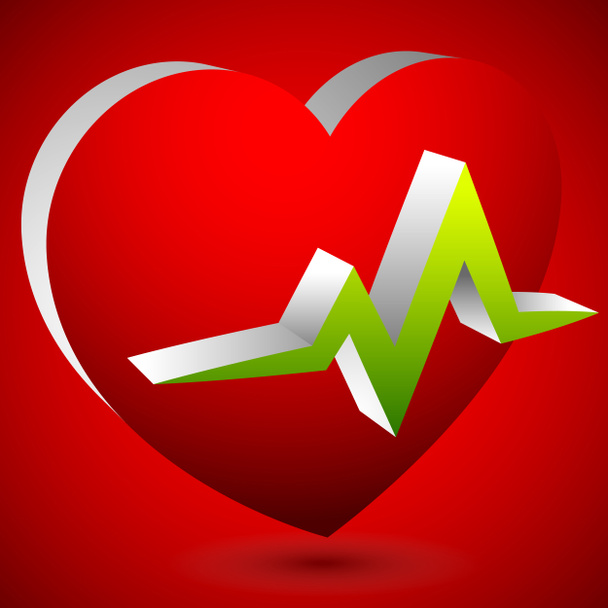 Serce z linii EKG dla cardio, serce zdrowia tematów - Zdjęcie, obraz