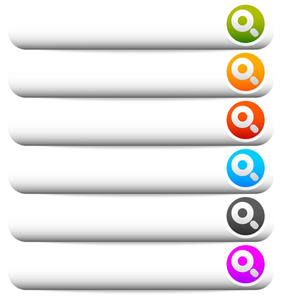 Blank horizontal button templates with magnifier glass symbol. S - Zdjęcie, obraz