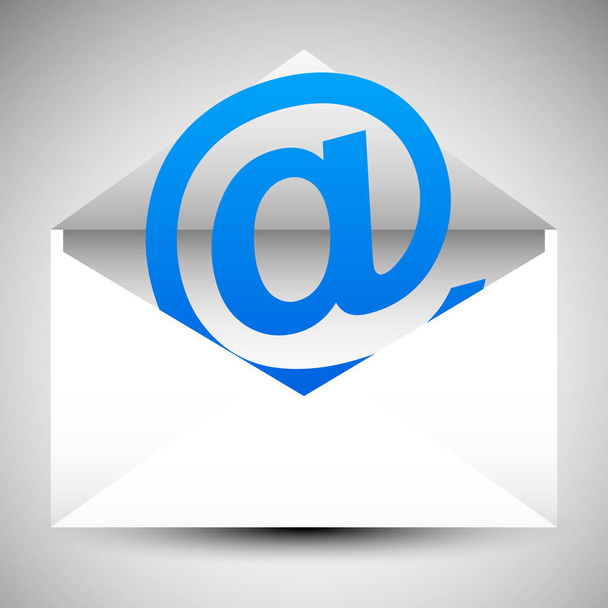 Envelope with at symbol. Email, letter, correspondance, support  - Фото, изображение