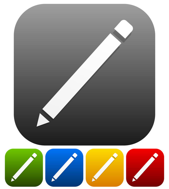 Pencil symbol on background(s) in four color. - Foto, Bild