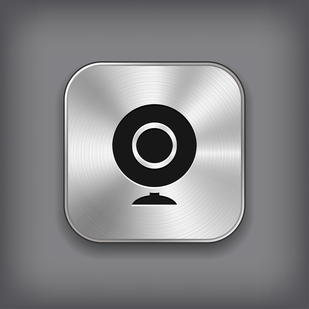 Webcamera icon - vector metal app button - Wektor, obraz