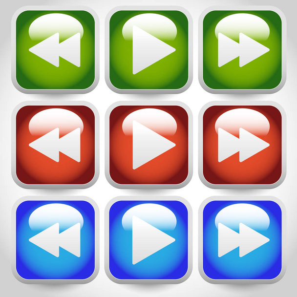 Rewind, play, fast forward navigation buttons. editable vector g - Photo, Image