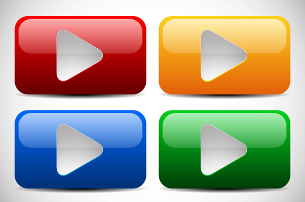Set of Colorful Play Buttons  - Foto, imagen