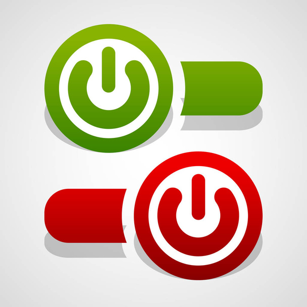 red and green power icons artistic raster illustration - Фото, зображення