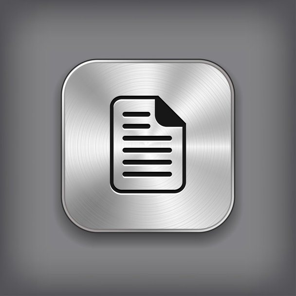 Document icon - vector metal app button - Vetor, Imagem