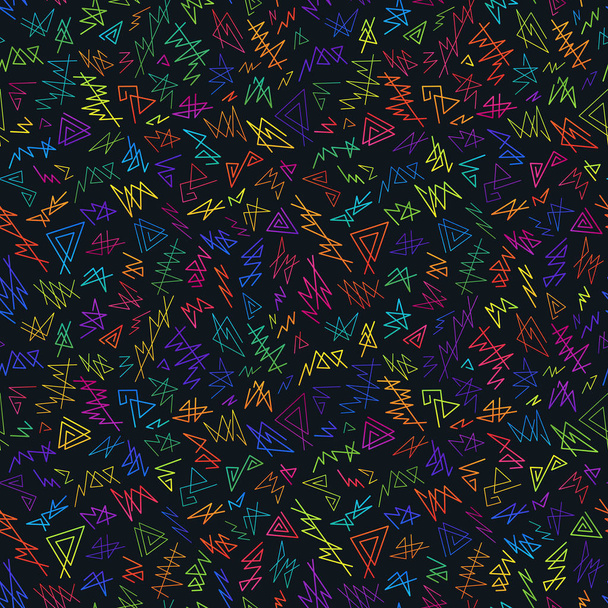 明るいカラフルな角線 Scrib の抽象的なシームレス パターン - ベクター画像