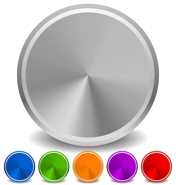 Blank Colorful metallic circle set. Circle icons, blank backgrou - Fotoğraf, Görsel