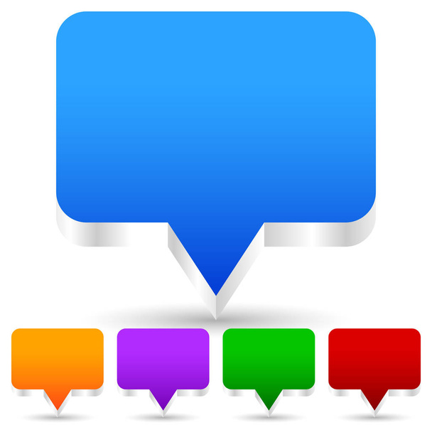 3d Speech, talk bubble icons (Can be used as map pins, map marke - Foto, Imagen