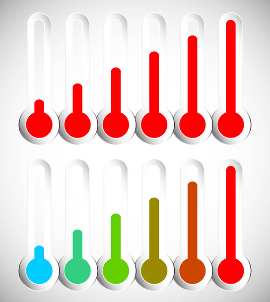 Simple thermometer graphics for temperature, level, climate, col - Фото, изображение