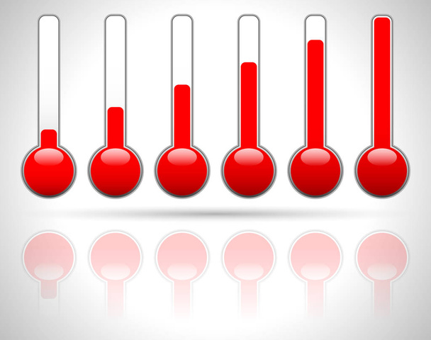 Thermometer graphics on grey - Fotó, kép
